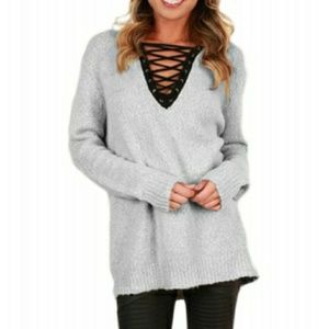 NWT Lace Vneck Sweater